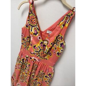 Trina Turk 100% Silk Fit And Flare Floral Women's Dress Size 0 USA Made